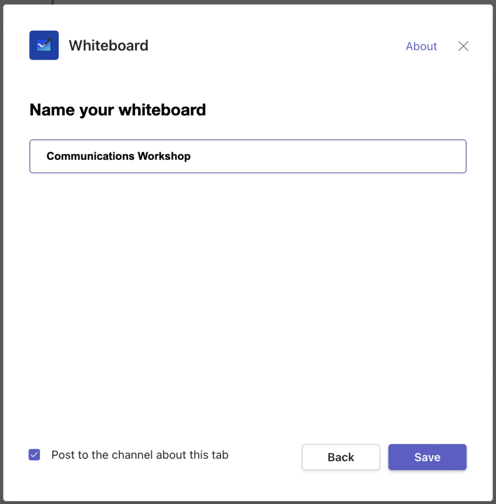 Microsoft Teams - Name Whiteboard
