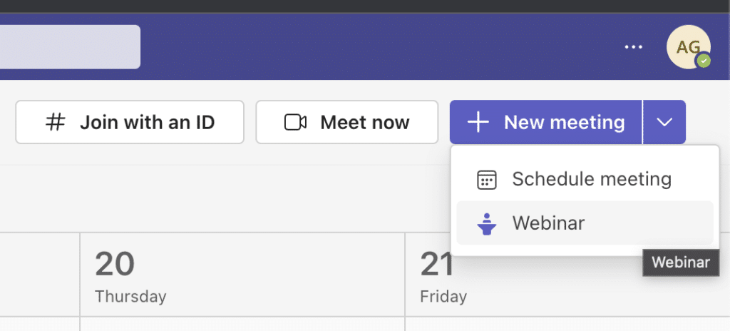 Microsoft Teams - Schedule Webinar 